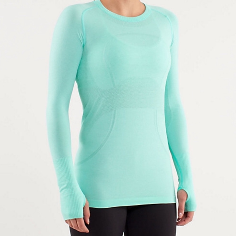 lululemon swiftly tech L/S bright mint blue size 6